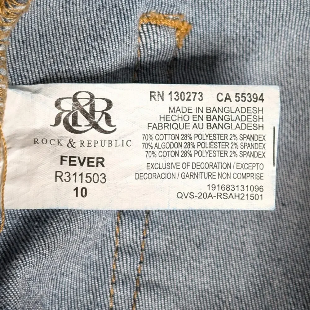 Rock & Republic Denim Rx Fever Pull-On Bermuda Shorts Women’s 10 Indigo Stretch